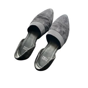 Eileen Fisher | Women's Black Suede Flats Hilly D’Orsay Size 7.5